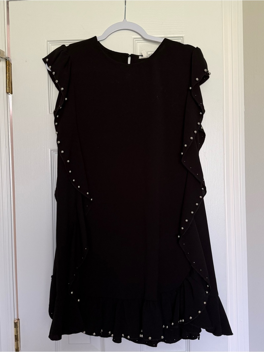 Black TCEC studded Ruffle Mini Dress